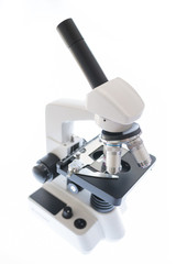 Laboratory microscope isolated on white background school research concept