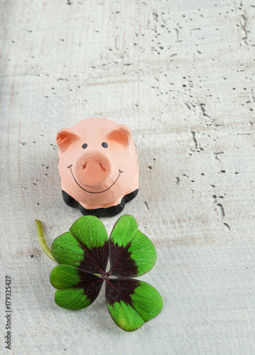 Mwmoeen Pocket Hug Minischwein - Gestricktes Glücksschwein Mit Kleeblatt