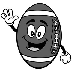 Football Mascot Waving Illustration