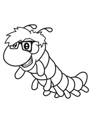 nerd geek hornbrille schlau intelligent freak bücherwurm lesen brille raupe schnecke kriechen schlange süß niedlich comic cartoon