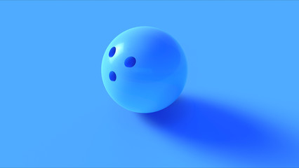 Blue Bowling Ball 3d illustration 3d rendering