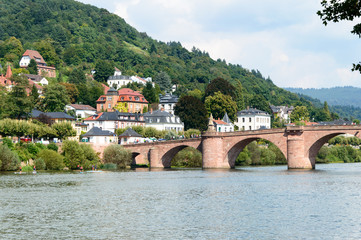 Fototapeta na wymiar Heidelberg, old bridge on Neckar river, Germany