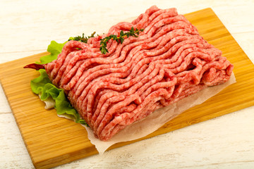 Raw minced beef meat