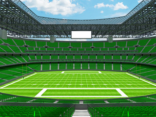 Fototapeta premium Modern American football Stadium with green seats