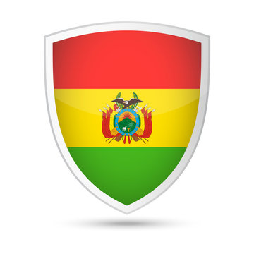Bolivia Flag Vector Shield Icon