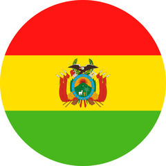 Obraz premium Bolivia Flag Vector Round Flat Icon