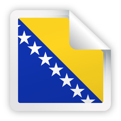 Bosnia and Herzegovina Flag Vector Square Corner Paper Icon