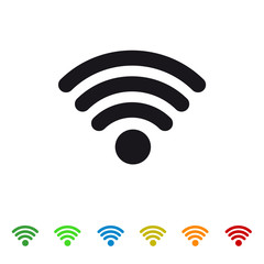 Wifi wireless wlan internet signal flat icon for apps or websites