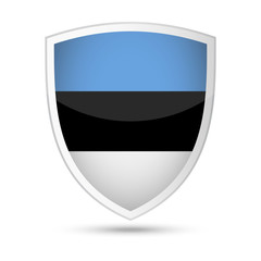 Estonia Flag Vector Shield Icon