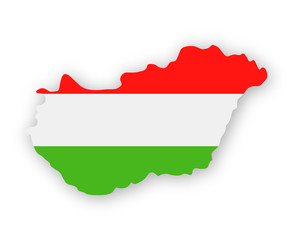 Hungary Flag Country Contour Vector Icon