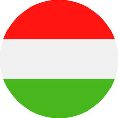 Hungary Flag Vector Round Flat Icon