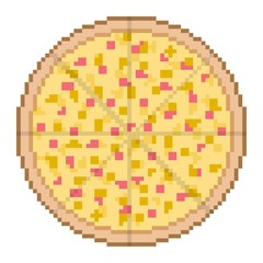 pizza, retro pixel art icon