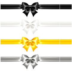 Silk bows black and gold with ribbons