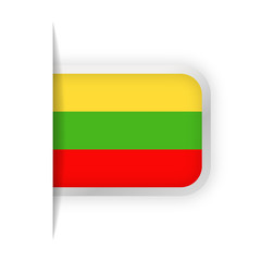 Lithuania Flag Vector Bookmark Icon