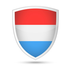 Luxembourg Flag Vector Shield Icon