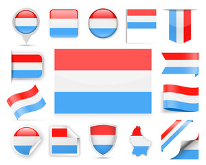 Luxembourg Flag Vector Set