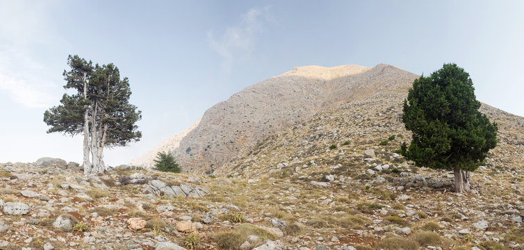 Panoramic view of the Tahtali mountain top from Lycian Way