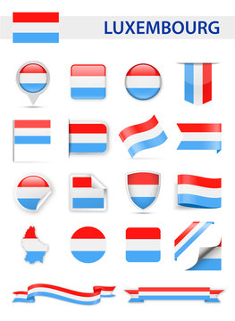 Luxembourg Flag Vector Set