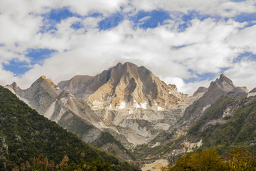 Marble quarries landscape in Carrara, Tuscany