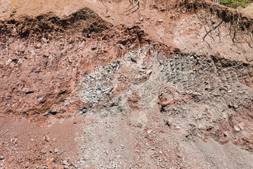 texture slice soil with tractor bucket traces