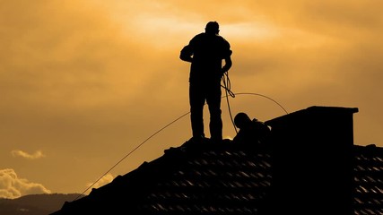 Silhouette at Sunset Makes Chimney sweeping and repari services - Powered by Adobe
