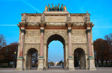 Fototapeta na wymiar The Triumphal Arch of Carrousel, Paris, France.