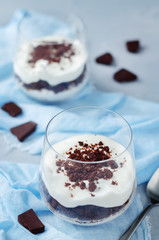 Chocolate cookies greek yogurt parfait