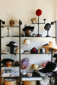 Hats in retail store