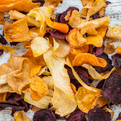 Bowl of Healthy Snack from Vegetable Chips, Crisps