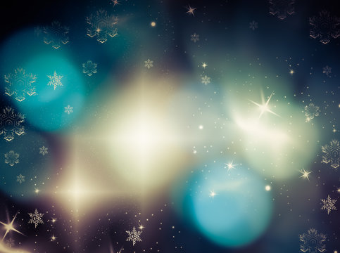 abstract Christmas background with holiday lights