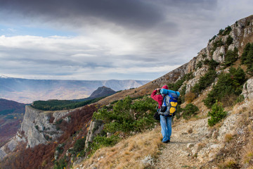Fototapeta premium Tourists in the hike 6