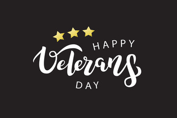 Naklejka na ściany i meble Vector isolated lettering for 11th November, Veterans Day lettering for decoration and covering on the dark background. Concept of Memorial day in USA.