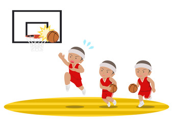 バスケットボール　レイアップシュート　失敗　黒人