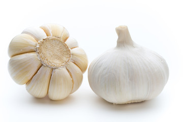Garlic isolated on the white background.