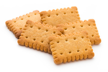 Tasty cookies biscuits on the  isolated background.