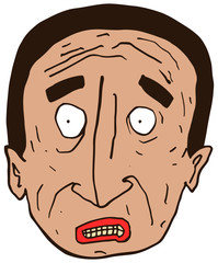 Insecure Guy Cartoon Face Emoticon 