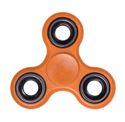 Orange Fidget Spinner isolated on a white background