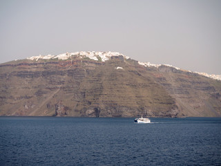 Cruise ship in Santorini, Greece