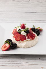 pavlova desert on white