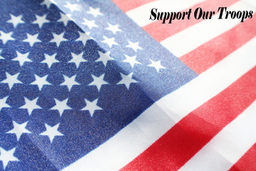 American Flag With Support Our Troops High Quality Stock Photo 