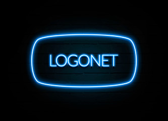Logonet  - colorful Neon Sign on brickwall