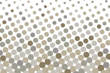  Dotted backdrop with circles, dots, point large scale. Gray, light brown color Abstract futuristic halftone pattern.