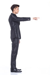 Figure, Business Man Stand in dark Blue Black Suit