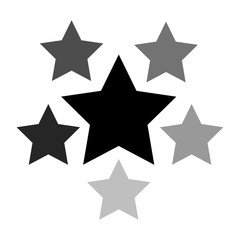 Set black stars isolated white background. Vector illustration