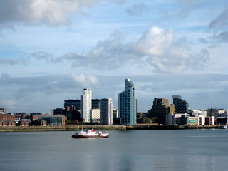 Naklejka premium ferryboat on mersey