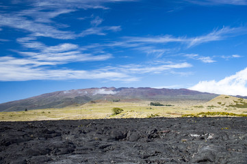 Mauna Kea view from the big island of Hawaii Daniel K.Inouye Highway