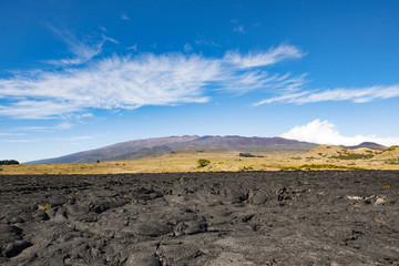 Mauna Kea view from the big island of Hawaii Daniel K.Inouye Highway