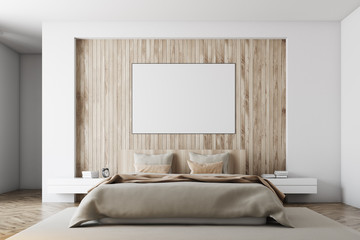 White and wooden bedroom, poster