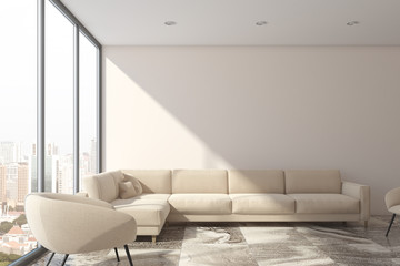 White living room, white sofa