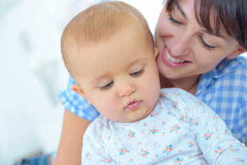 beautiful mum with baby